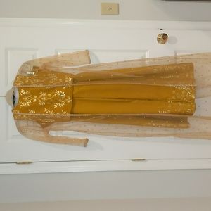 Indya Indian Palazzo Suit - Pant/Top/Jacket - Gold - Size Small